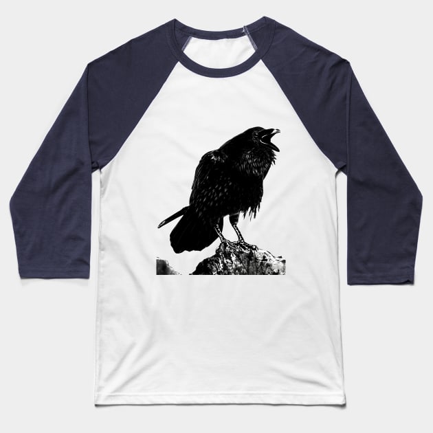 Raven #2 Baseball T-Shirt by GrizzlyVisionStudio